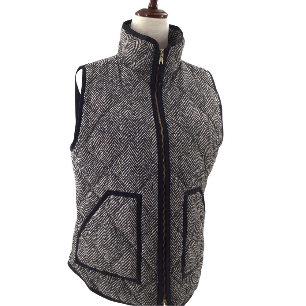 J. Crew‎ Herringbone Quilted Vest Jacket size S 60% down 20% waterfowl feathers - Picture 12 of 15